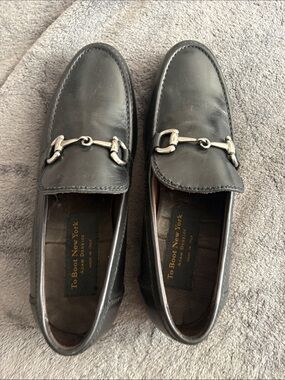 To Boot Black Leather Horsebit Loafers